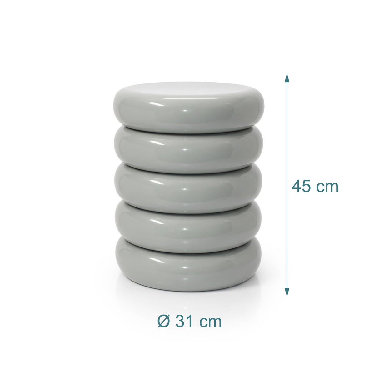 STRANSKA miza - siva, kovina (31/31/45cm) - Relaxdays