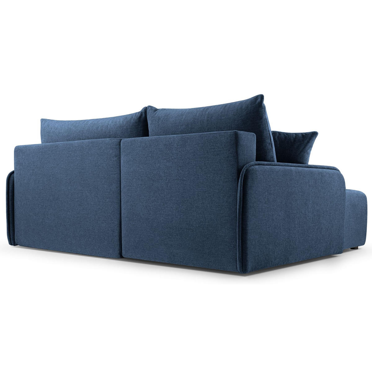 ECKSOFA Netarro, Marineblau Chenille, linksseitig - Schwarz/Dunkelblau, Kunststoff/Textil (198/147cm) - Selsey