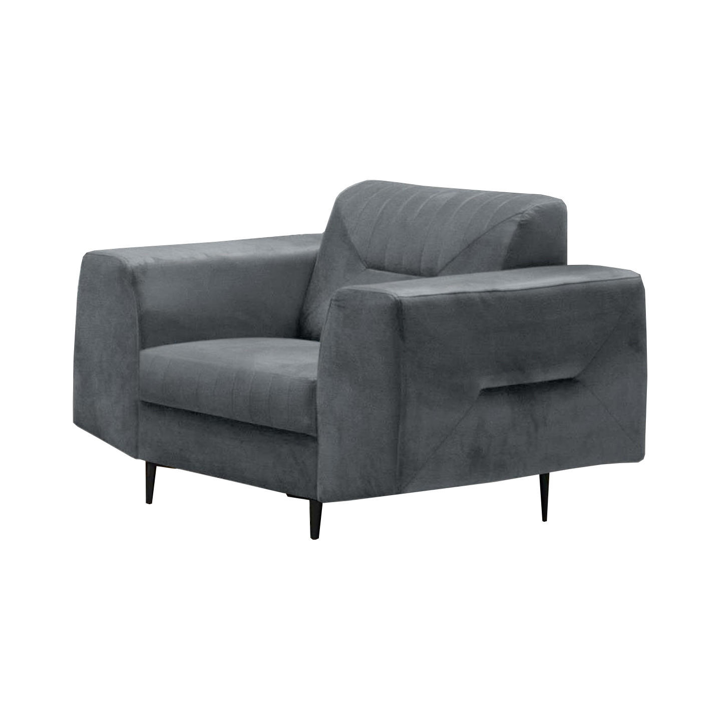 RELAXSESSEL Venezia dunkelgrau mit schwarzen Beinen - Dunkelgrau/Schwarz, Textil (112/85/94cm) - Beautysofa