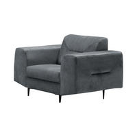 RELAXSESSEL Venezia dunkelgrau mit schwarzen Beinen - Dunkelgrau/Schwarz, Textil (112/85/94cm) - Beautysofa