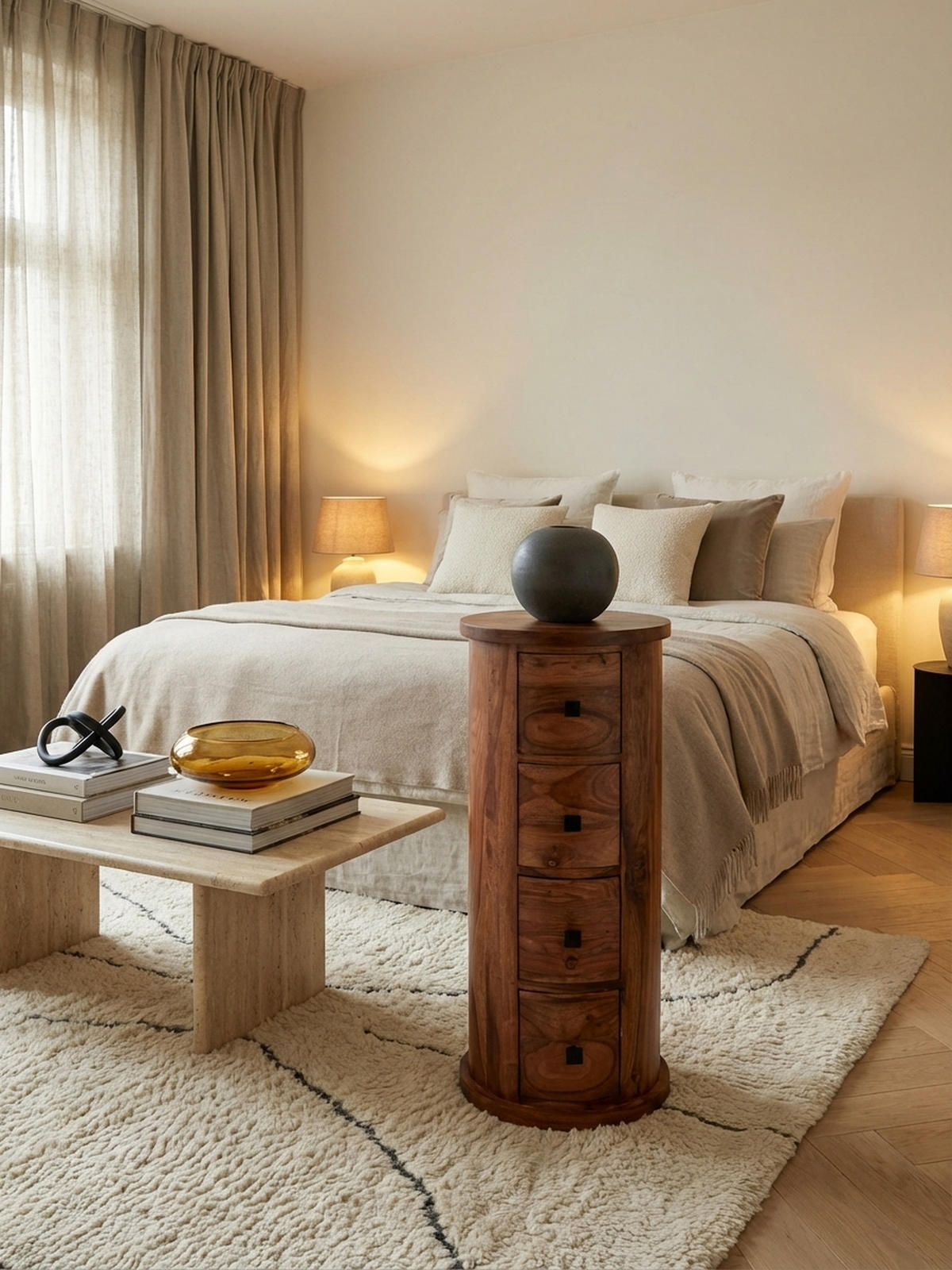 KOMMODE – Massivholz, rustikal, 4 Schubladen, viel Stauraum - Braun, Holz/Metall (35/85/35cm) - KADIMA DESIGN