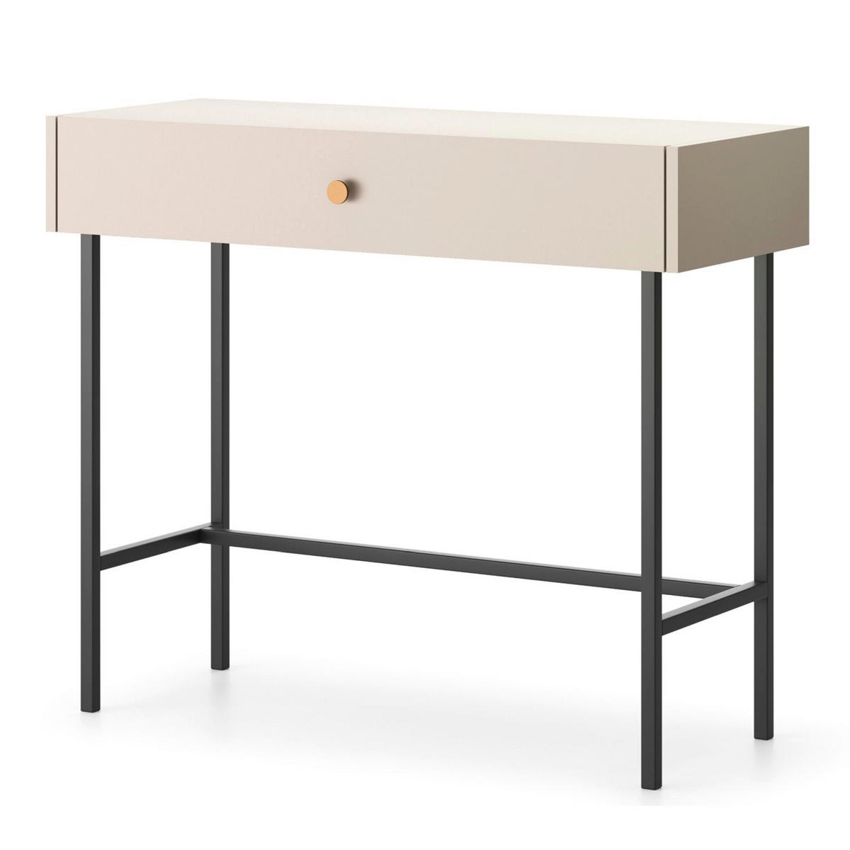 SCHMINKTISCH Divenos Greige 93 cm - Taupe/Goldfarben, Holzwerkstoff/Metall (39/93.2/79cm) - Selsey
