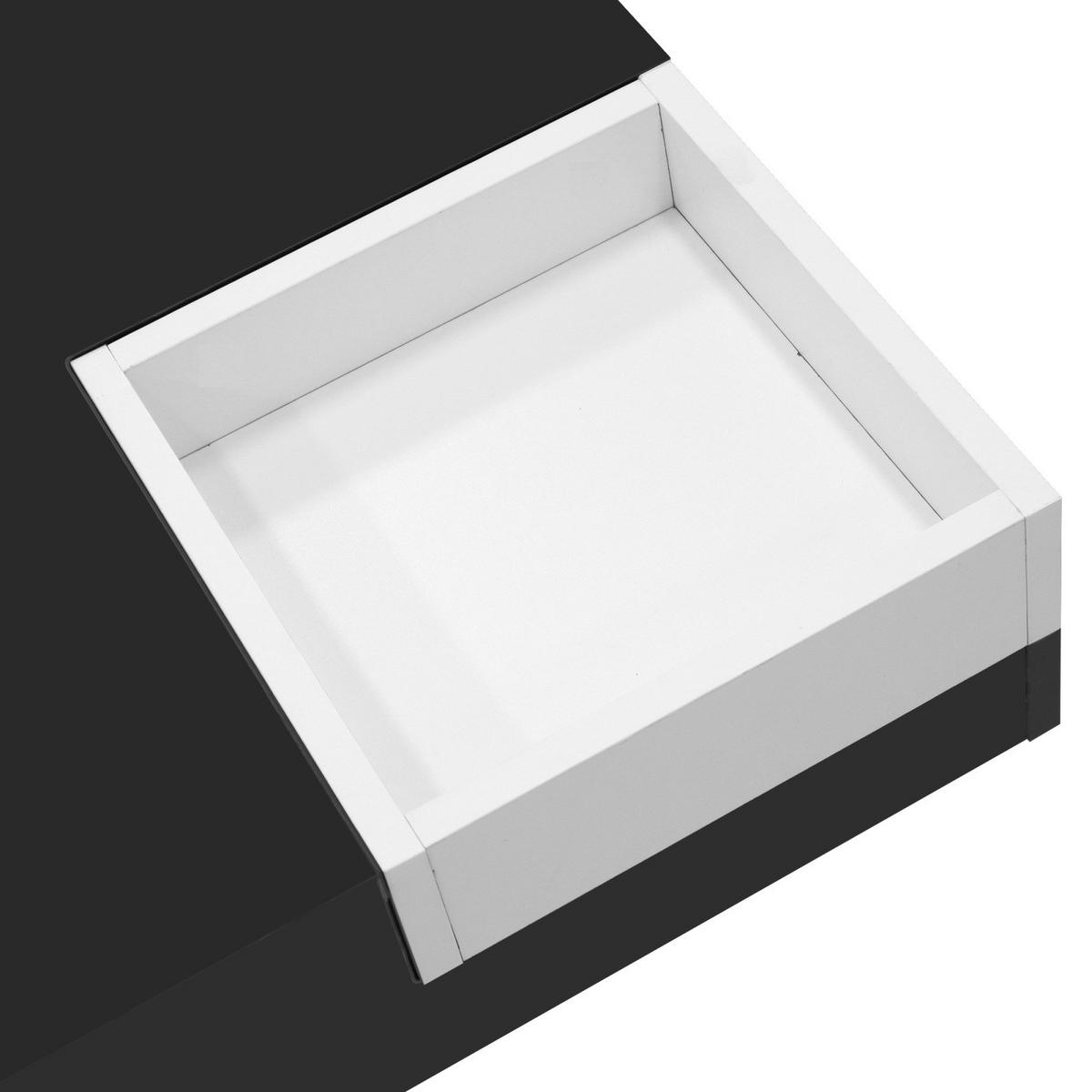 COUCHTISCH 72x72x30 cm Schwarz Hochglanz, LED, Abnehmbare Aufbewahrungsbox, Wohnzimmer - Schwarz, Holz (72/72/30cm) - PARAFTA HOME
