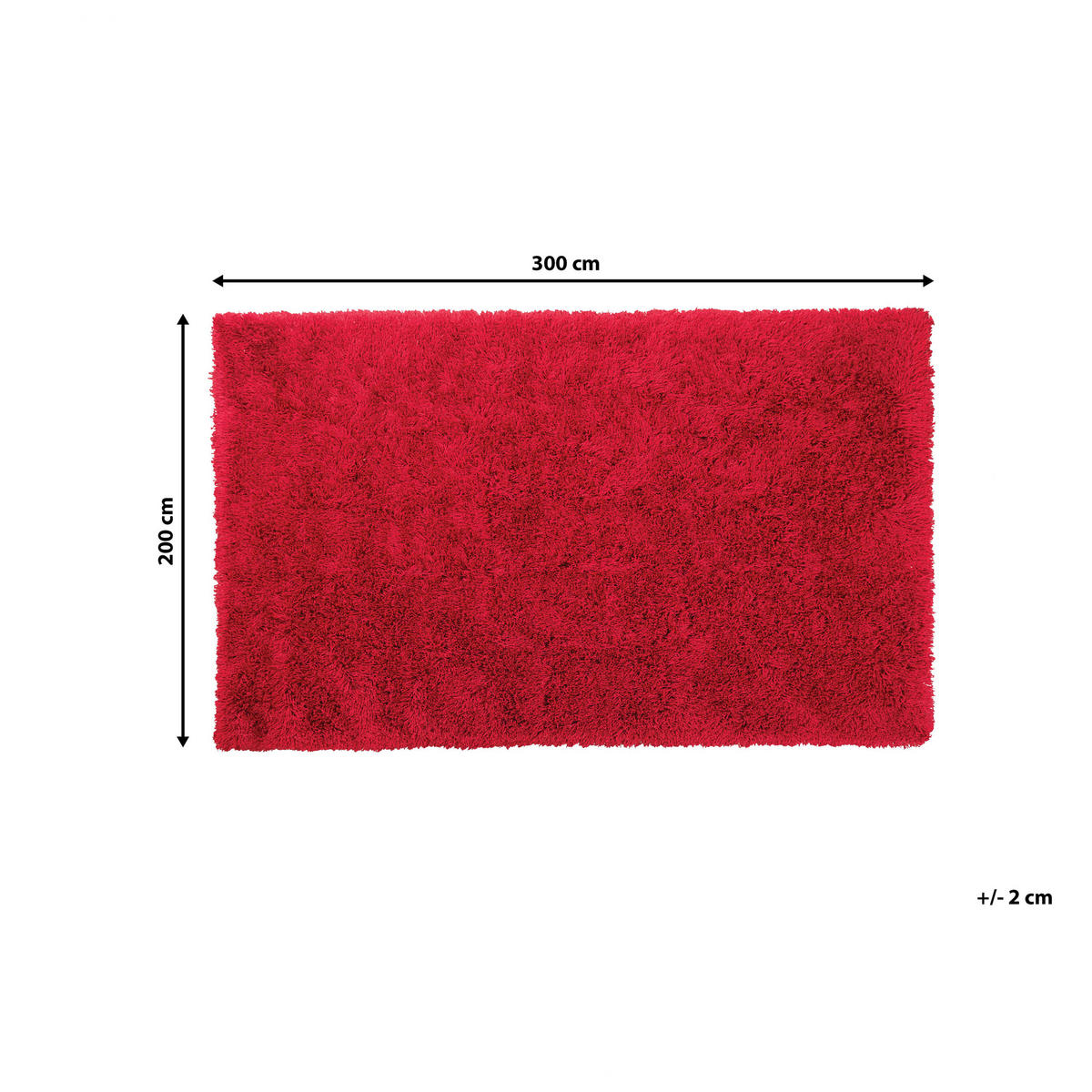 SHAGGY-TEPPICH Cide 300/200 cm - Rot, Kunststoff (200/300cm) - Beliani