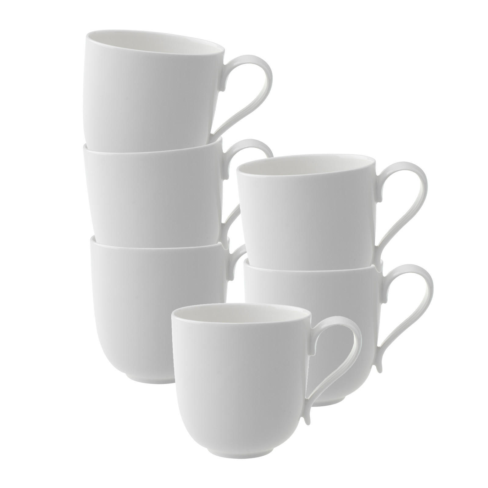 BECHER MIT HENKEL New Cottage Basic weiß 260 ml 6er Set - Weiß, Keramik (0.26L) - Villeroy & Boch