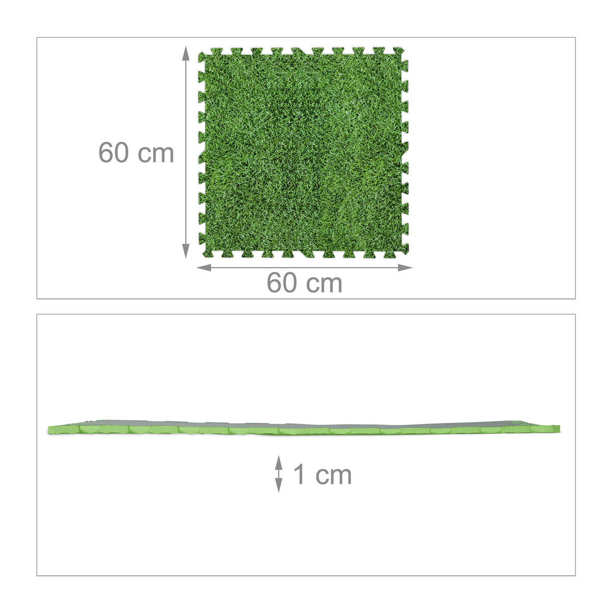 8XPODLOŽKA na podlahu - zelená, plast (61/61cm) - Relaxdays