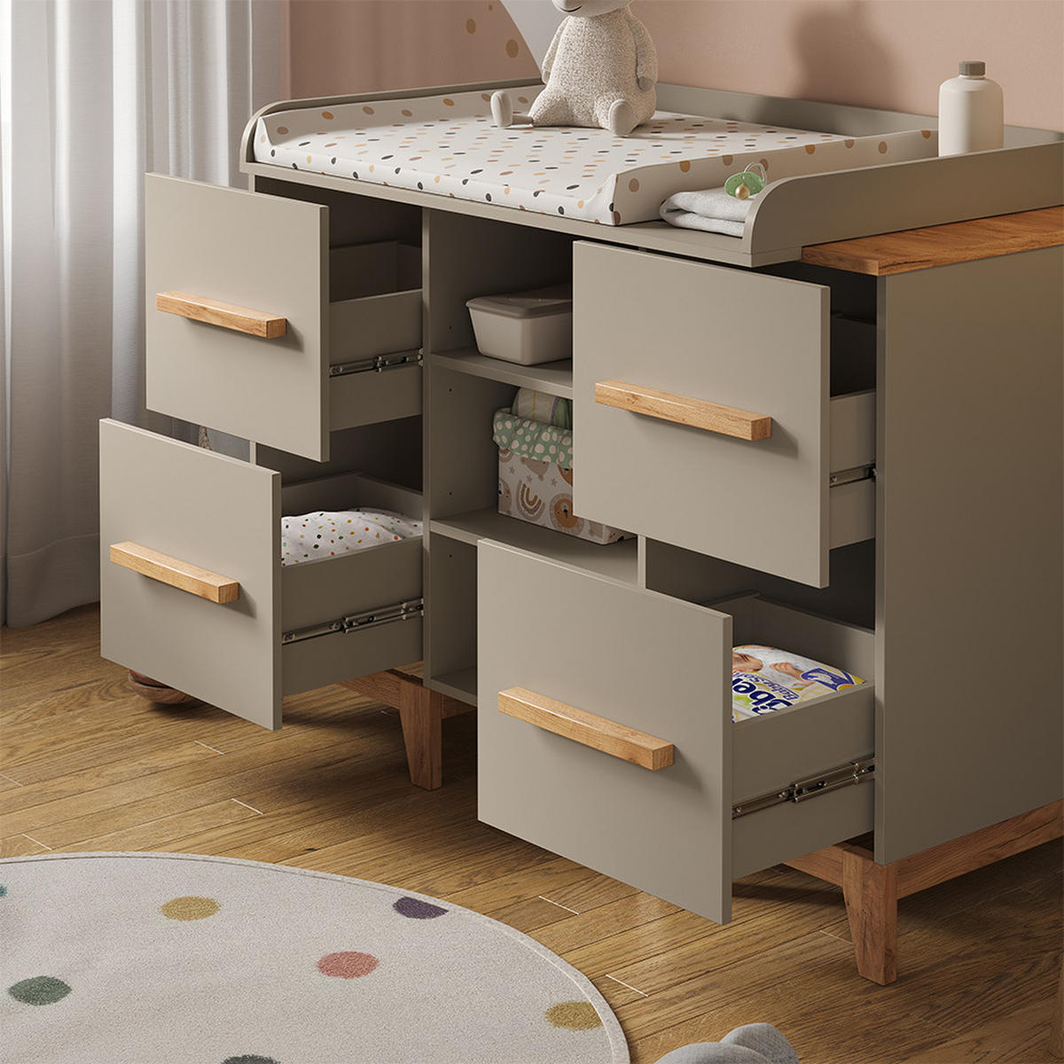 Kaschmir/Hellgrau, Holzwerkstoff (133/98/70cm) - VitaliSpa