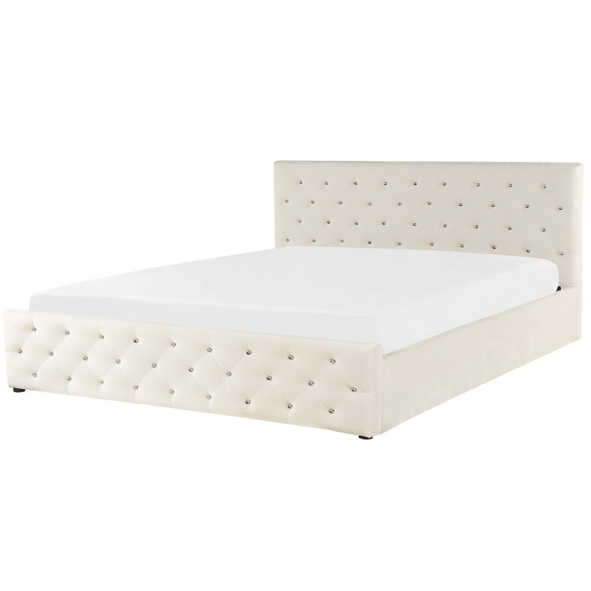 POLSTERBETT 180/200cm Helles Beige Amiens - Beige, Textil (180/200cm) - Beliani