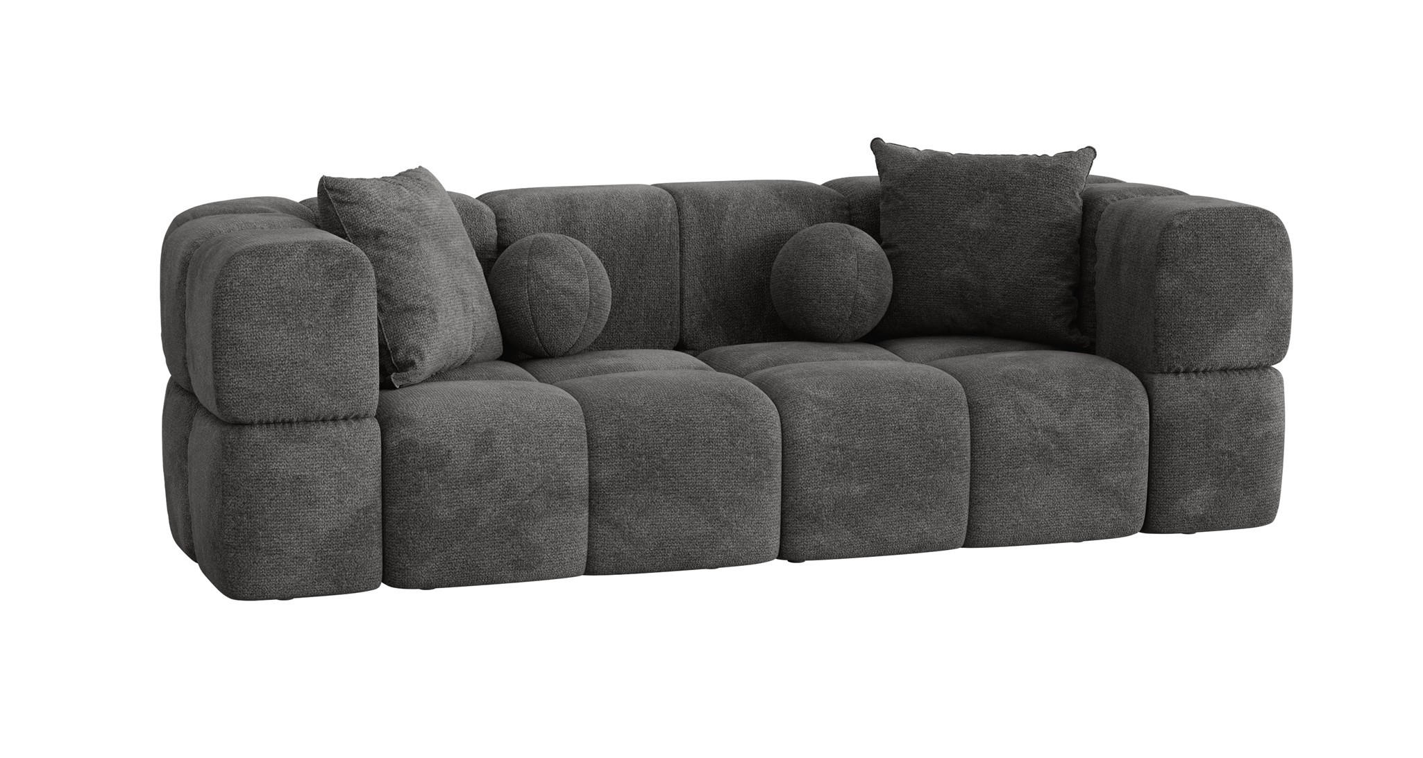 Fun Möbel Sofa Dunkelgrau 250x77x103 cm