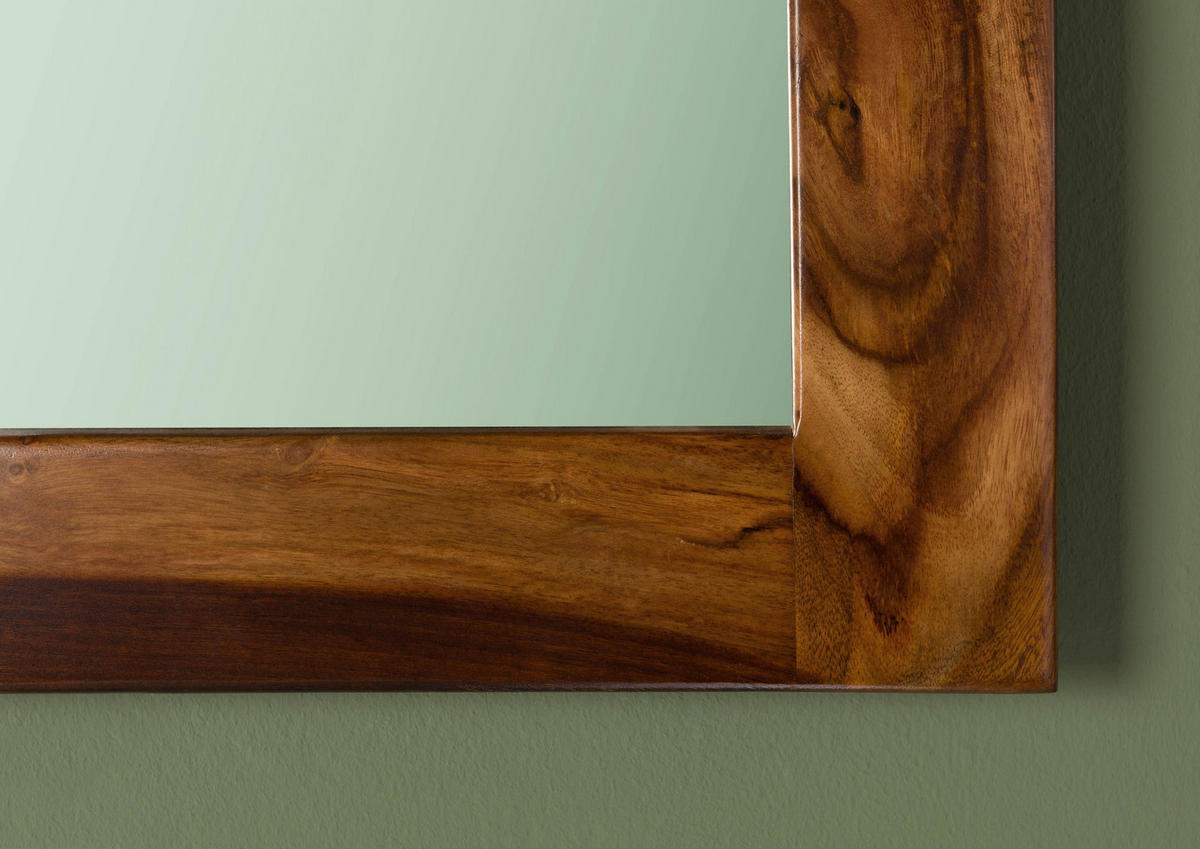 SPIEGEL Sheesham 60x3x65 walnuss lackiert TORONTO #314 - Dunkelbraun, Holzwerkstoff (60/65/3cm) - Massivmoebel24