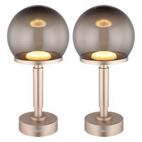 LED TISCHLEUCHTE HAKU Champagner 2er Set - Champagner, Kunststoff (15/15/31.5cm) - Globo Lighting