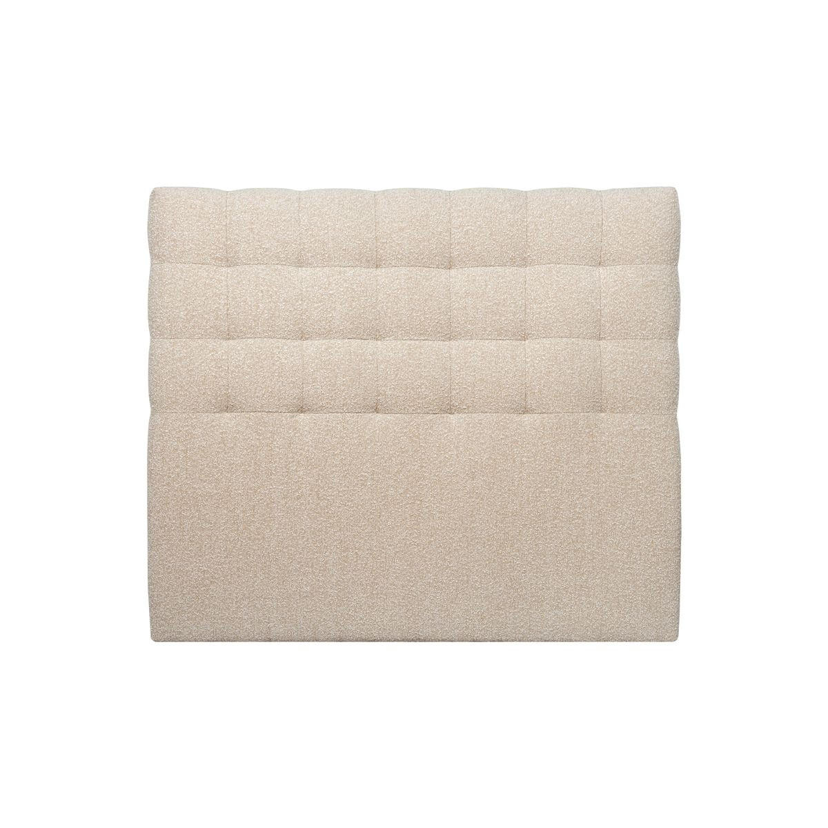 KOPFTEIL gepolstert - Gesteppt – hellbeiger Bouclé-Stoff - 180 cm - Beige, Karton/Holz (180/120/10cm) - Sommeil de Plomb