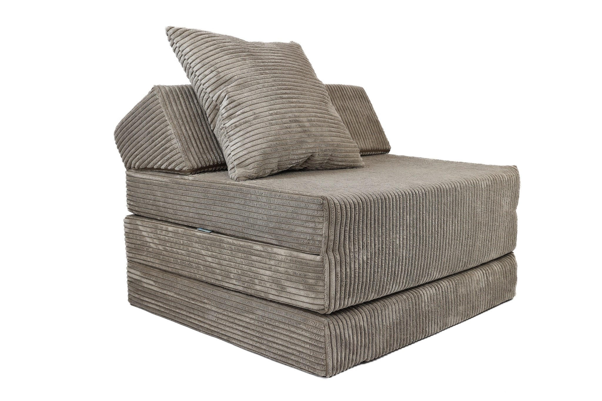 KLAPPMATRATZE MIT KOPFTEIL aus Kuschel-Cord in Braun - Braun, Textil (70/200cm) - Fortisline