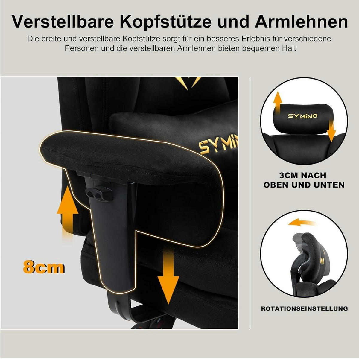 GAMING Stuhl mit Fußstütze Wildlederimitat Schwarz - Schwarz, Kunststoff (57/124/54cm)