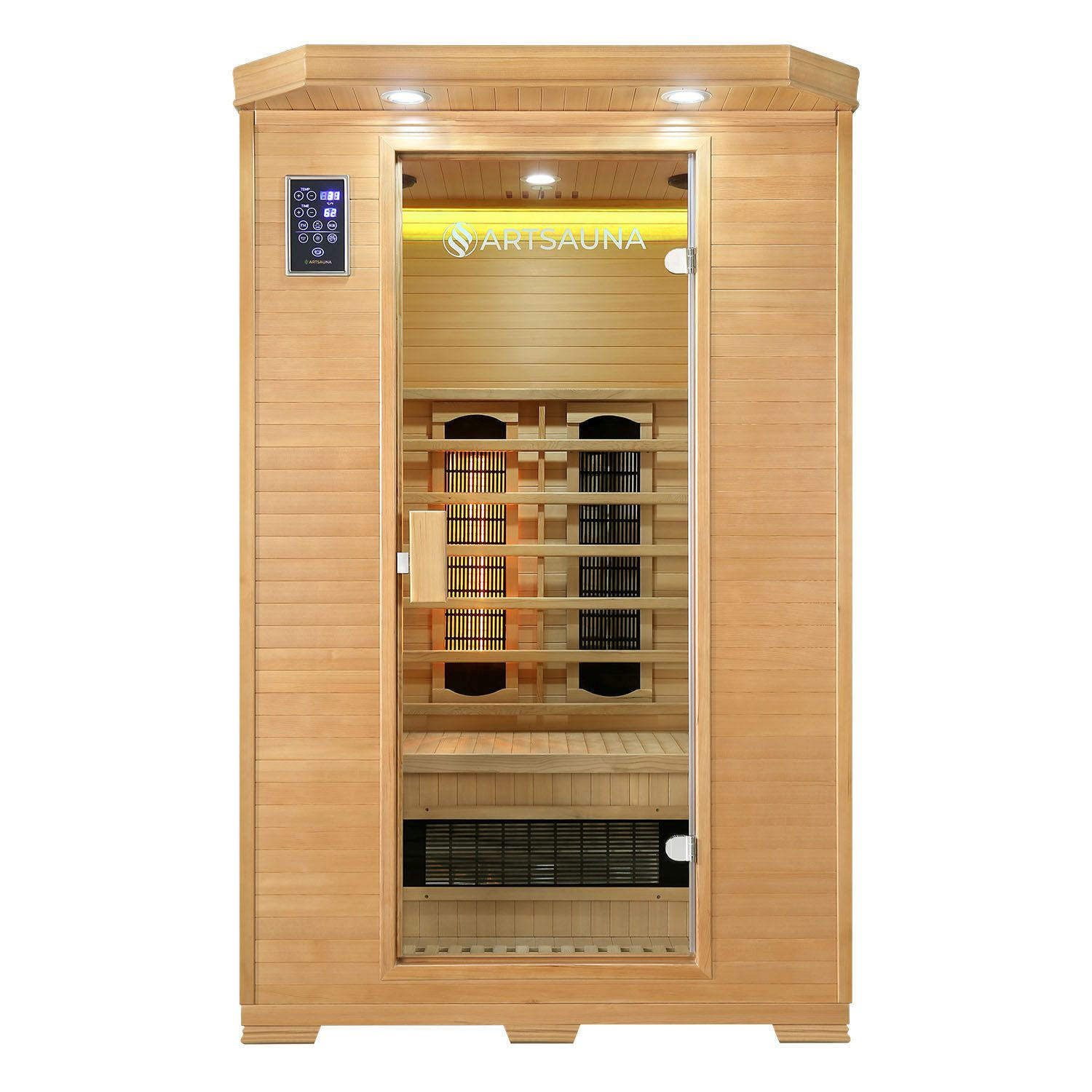 INFRAROTKABINE Oslo mit Triplex-Heizsystem & Hemlockholz - Naturfarben, Holz (120/190/100cm) - Artsauna