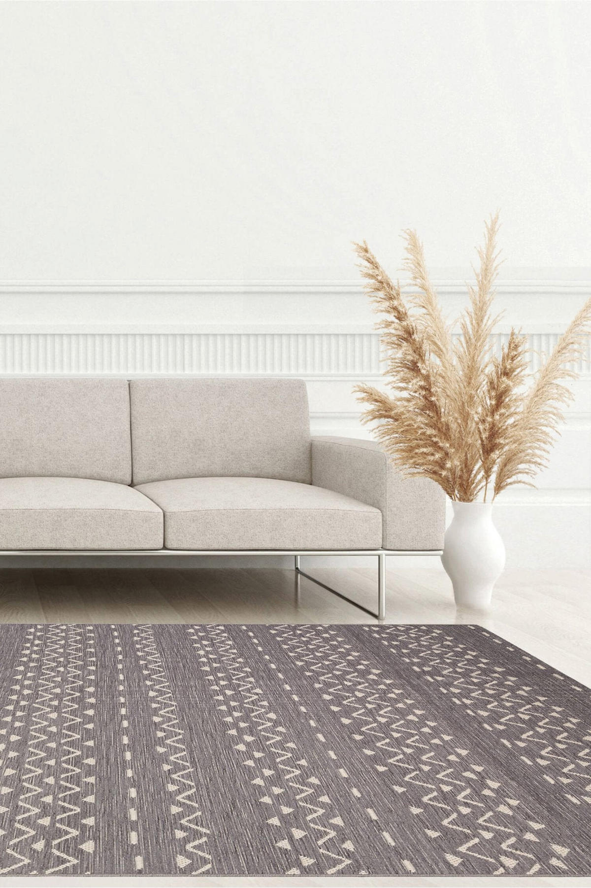 TEPPICH Indoor Outdoor Ethno-Stil grau - Grau, Textil (160/230cm) - AFK Living