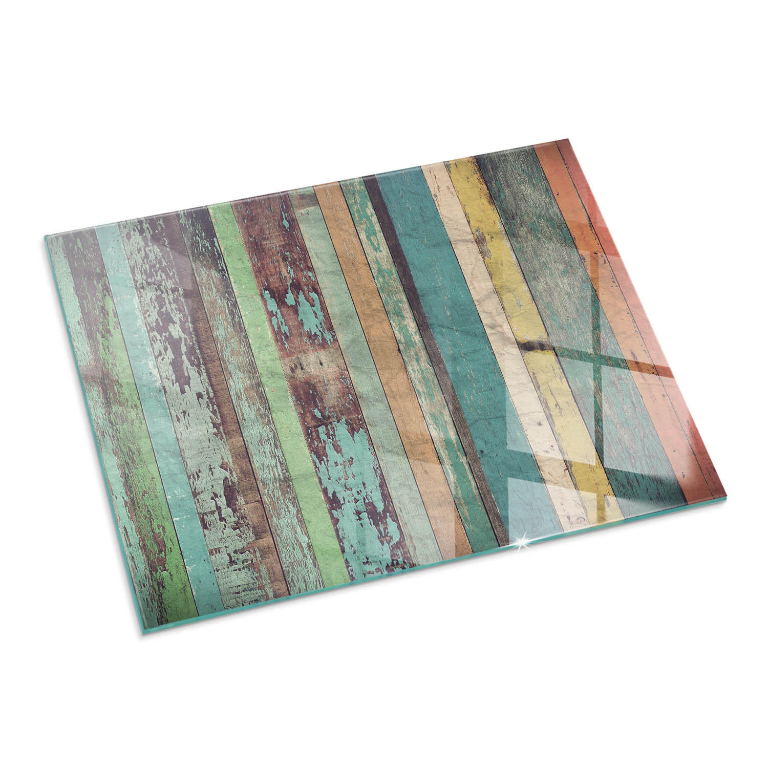 GLASPLATTE für Kamin 80x60 cm Türkis - Türkis, Glas (80/60/0.4cm) - ArtPrintCave