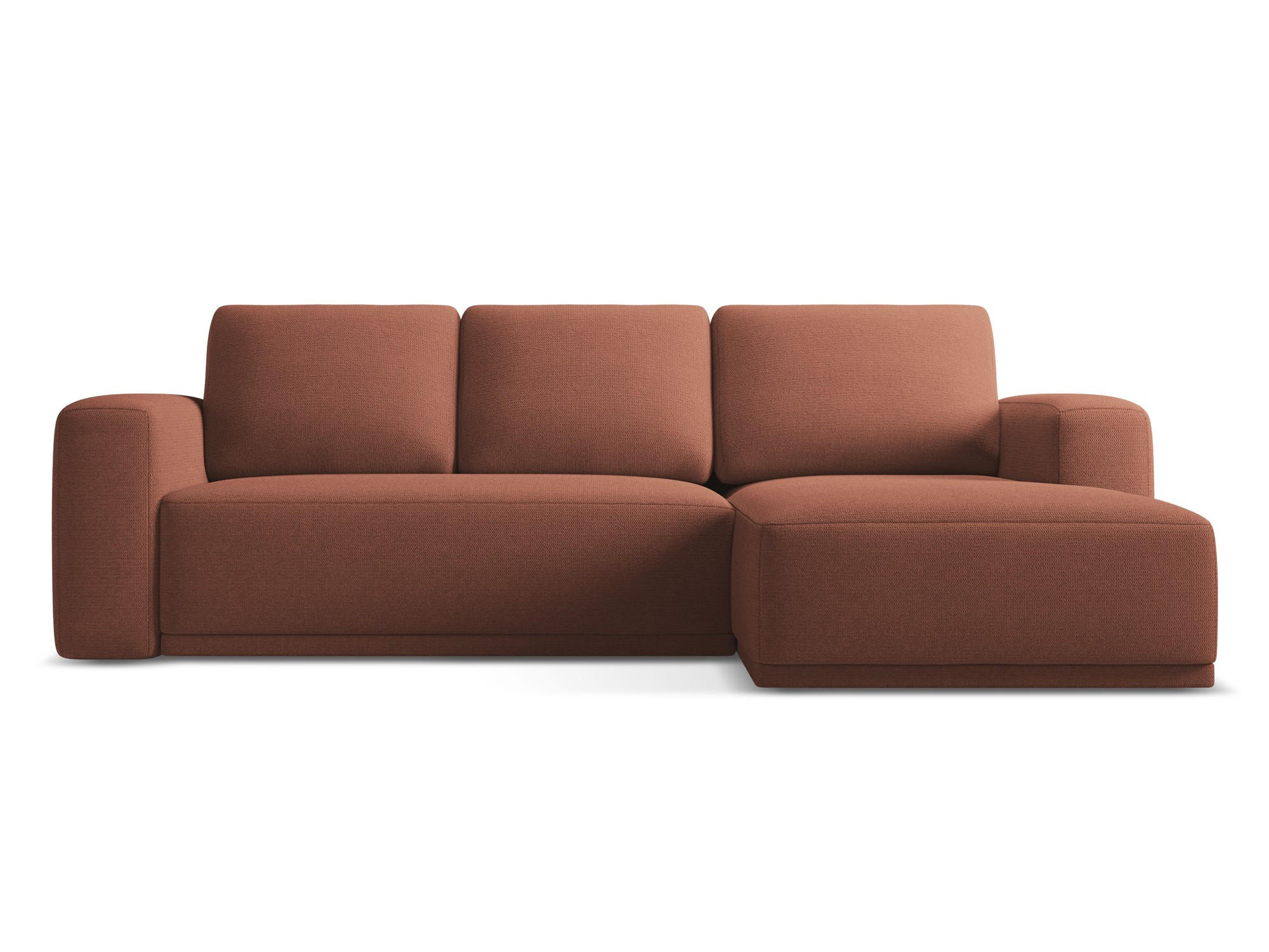 ECKSOFA mit Schlaffunktion Chenille Stoff Pink - Pink/Hellrosa, Kunststoff/Textil (258/160cm) - Makamii