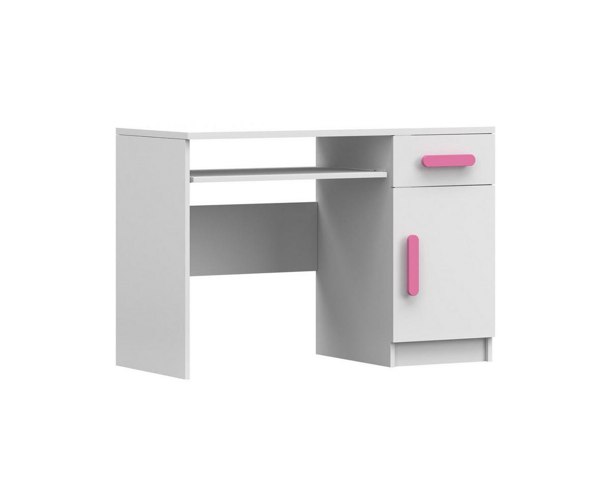 KINDERSCHREIBTISCH INGE 08 110/75/50 cm Weiß/Rosa - Weiß/Rosa, Holzwerkstoff (110/75/50cm) - Deine Möbel 24