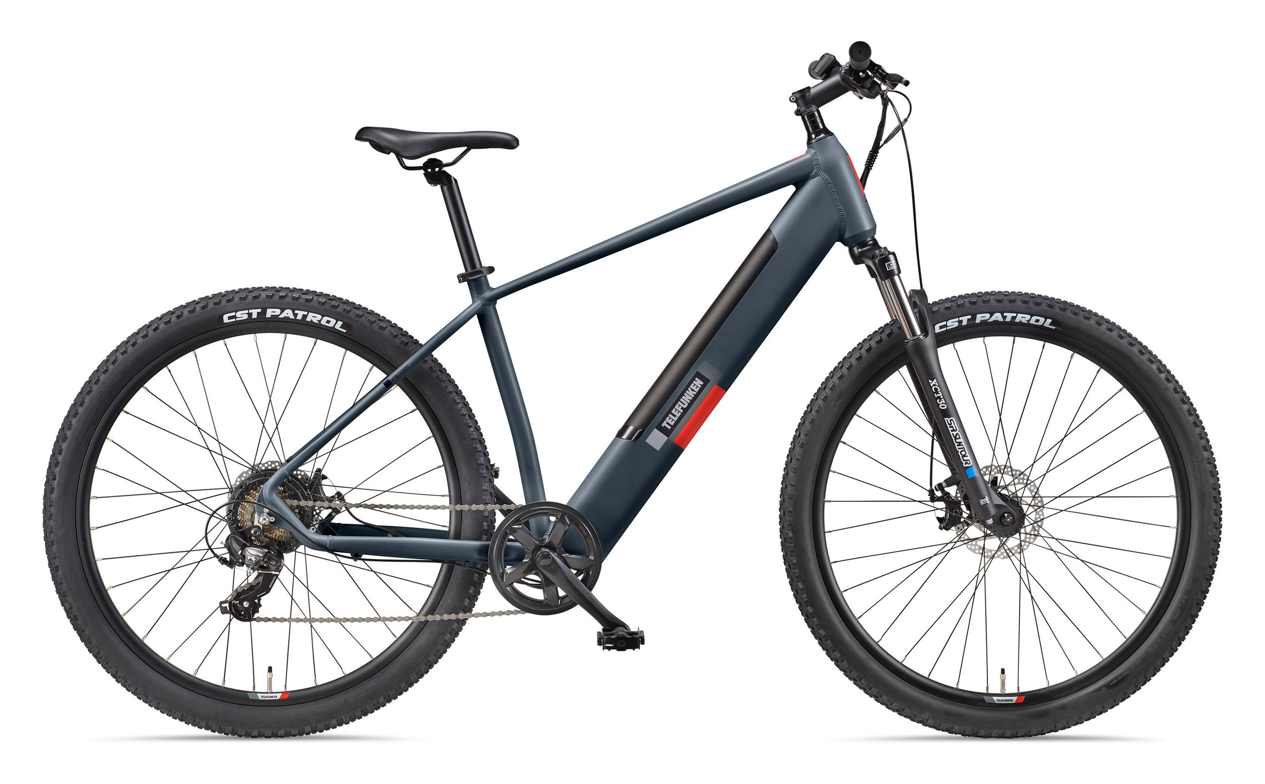 E-BIKE Mountainbike Aufsteiger M921 Für Damen u. Herren 468 Wh Heckmotor 7-Gang-Kettenschaltung 29 Zoll - Grau, Metall (114.6cm) - Telefunken