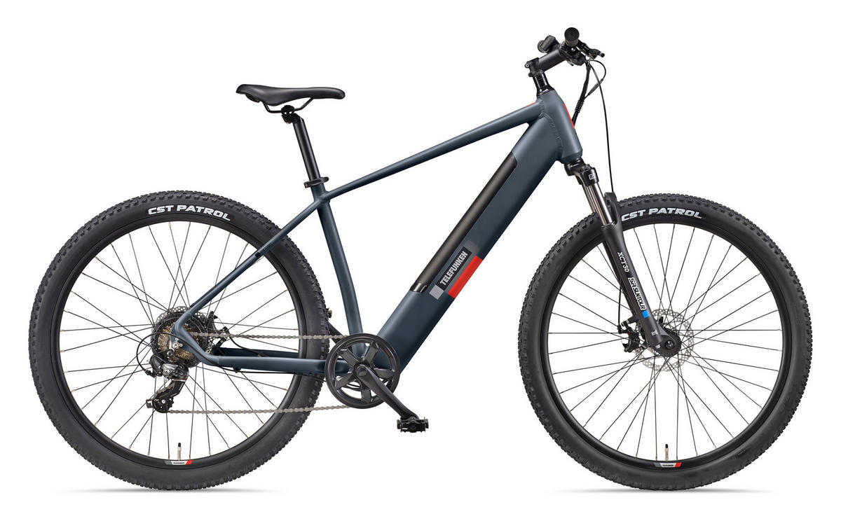 E-BIKE Mountainbike Aufsteiger M921 Für Damen u. Herren 468 Wh Heckmotor 7-Gang-Kettenschaltung 29 Zoll - Grau, Metall (114.6cm) - Telefunken