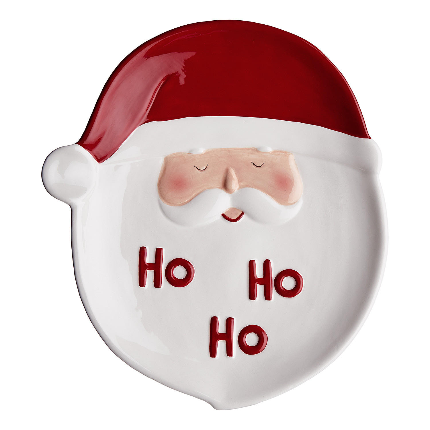 TELLER Sweet X-Mas "Ho Ho Ho" Ø26cm - Rot/Weiß, Stein (26/24/2.8cm) - Butlers