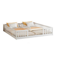 KINDERBETT Kindereinzelbetten 90/200 cm mit Sicherheitsgitter und 2 Liegeflächen aus Kiefer, Weiß - Weiß, Holzwerkstoff (90/200cm) - Redom