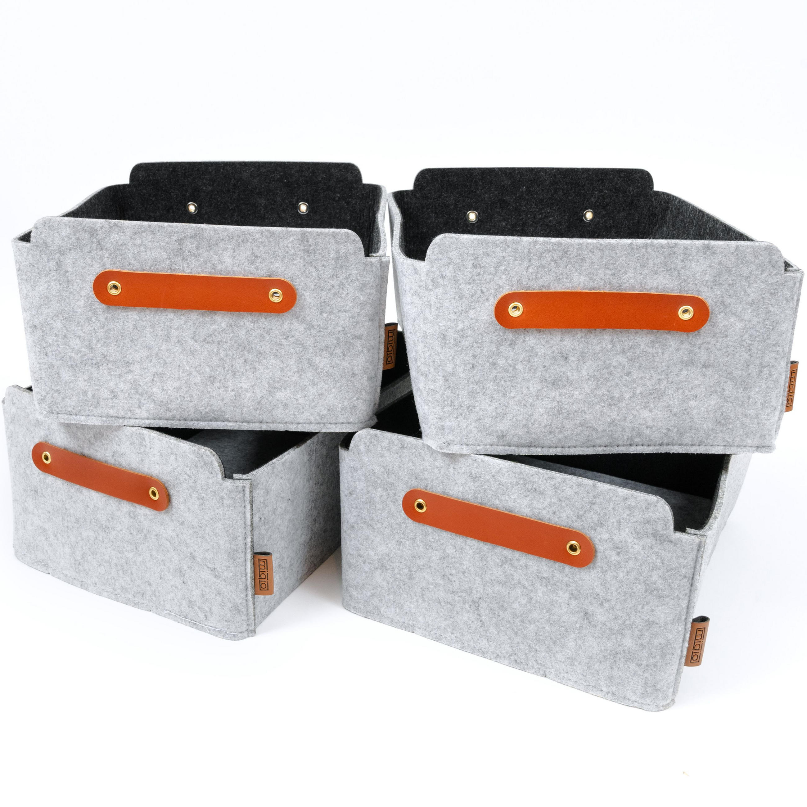 Miqio Design Aufbewahrungsboxen Hellgrau 31x15x31 cm