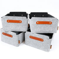 AUFBEWAHRUNGSBOXEN 4er-Set - Hellgrau, Textil (31/15/31cm) - Miqio Design