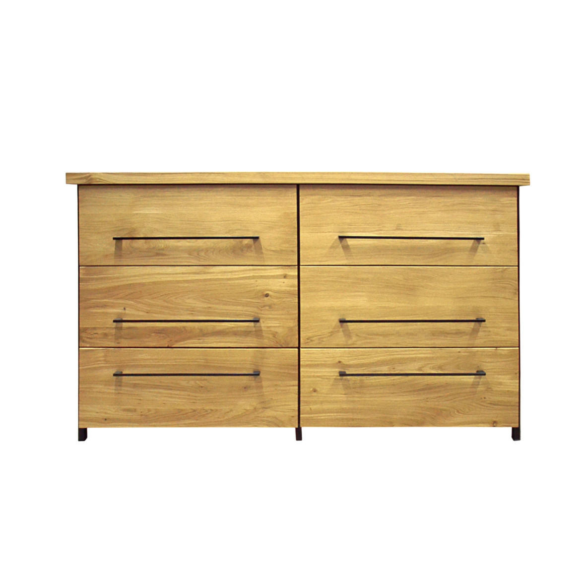 KOMMODE im industriellen Stil mit Schubladen für Ihr Wohnzimmer HUGON II - Eichefarben, Holz (165/95/55cm) - Rawood Furniture