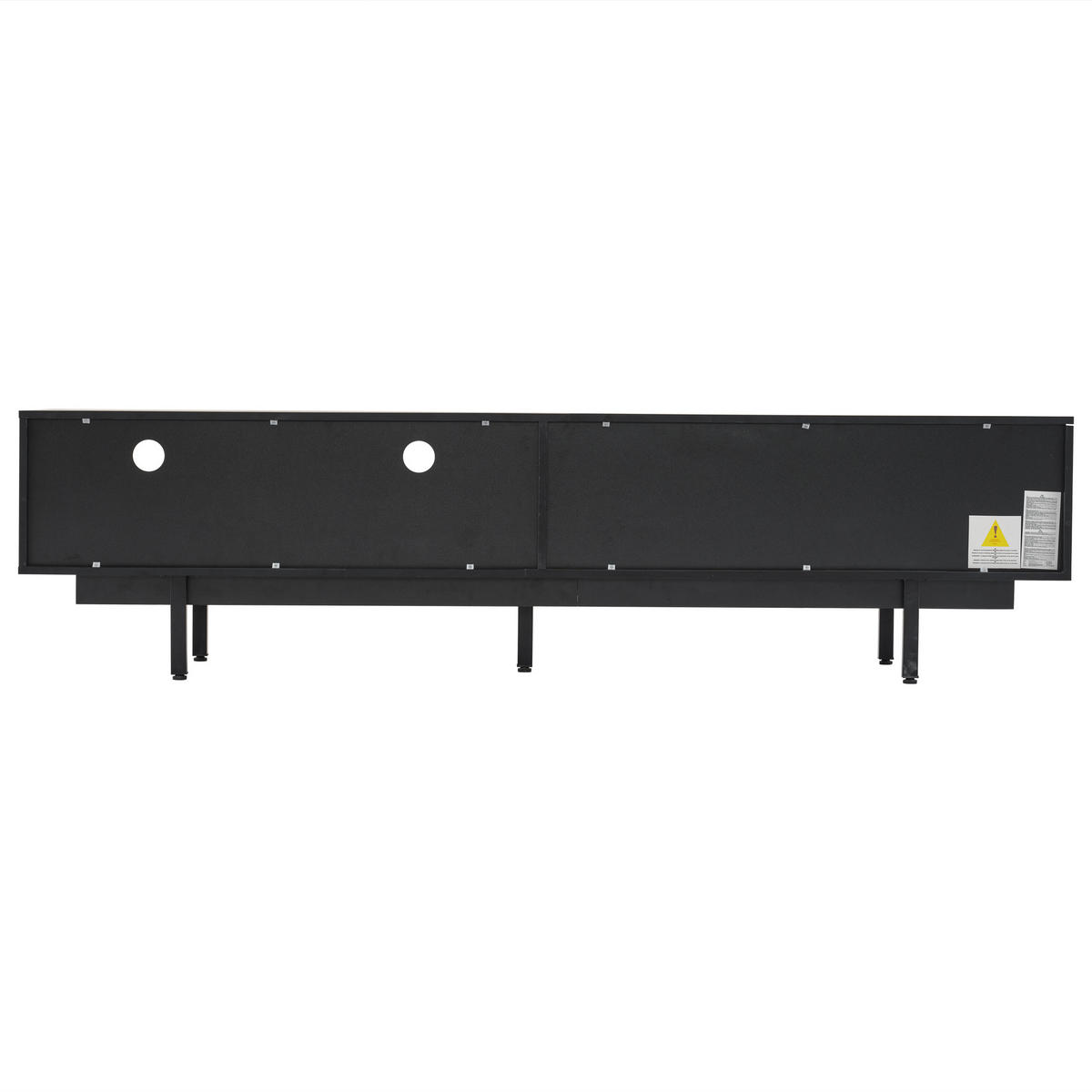 TV-ELEMENT200CM schwarz für 90ZollTV mit Stauraum und Kabelmanagement - Schwarz, Holz (52.07/12.19/115.06cm) - Raelunyi