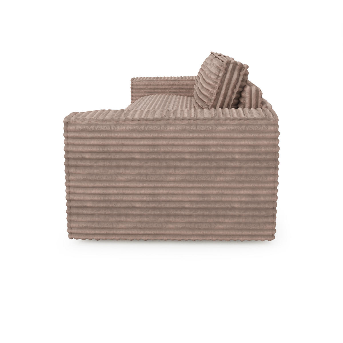 SCHLAFSOFA GERADE Gerippter Samt Taupe 216cm - Taupe, Textil (216/90/100cm) - Sia Home
