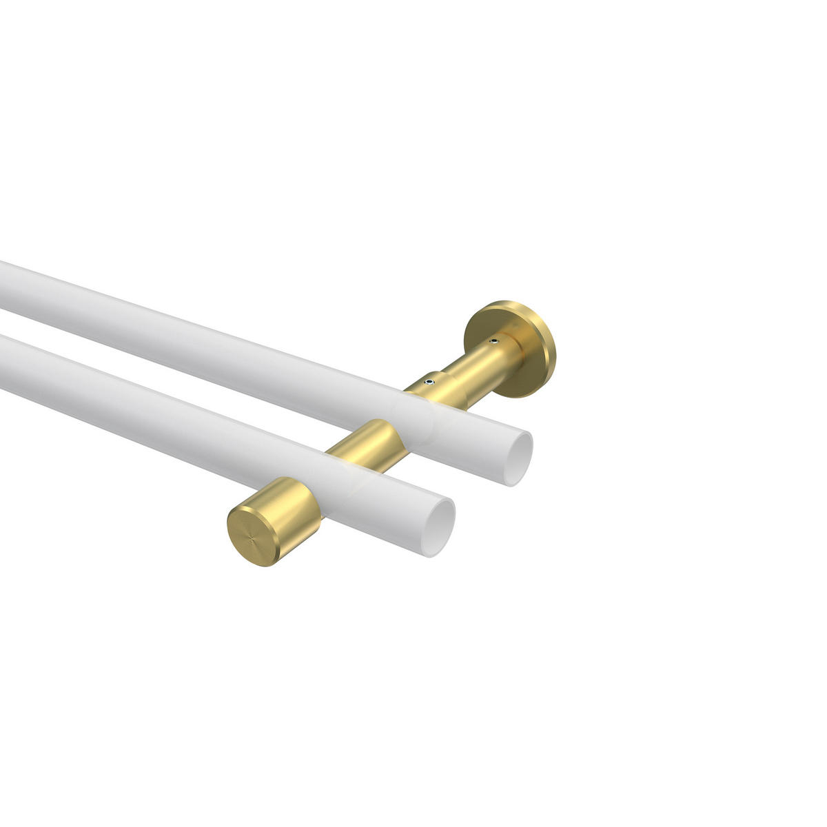 TRÄGER FÜR GARDINENSTANGEN 20 mm Ø, Prestige 2-läufig, Messing-Optik - Messingfarben, Metall (16.2/4/4cm) - INTERDECO