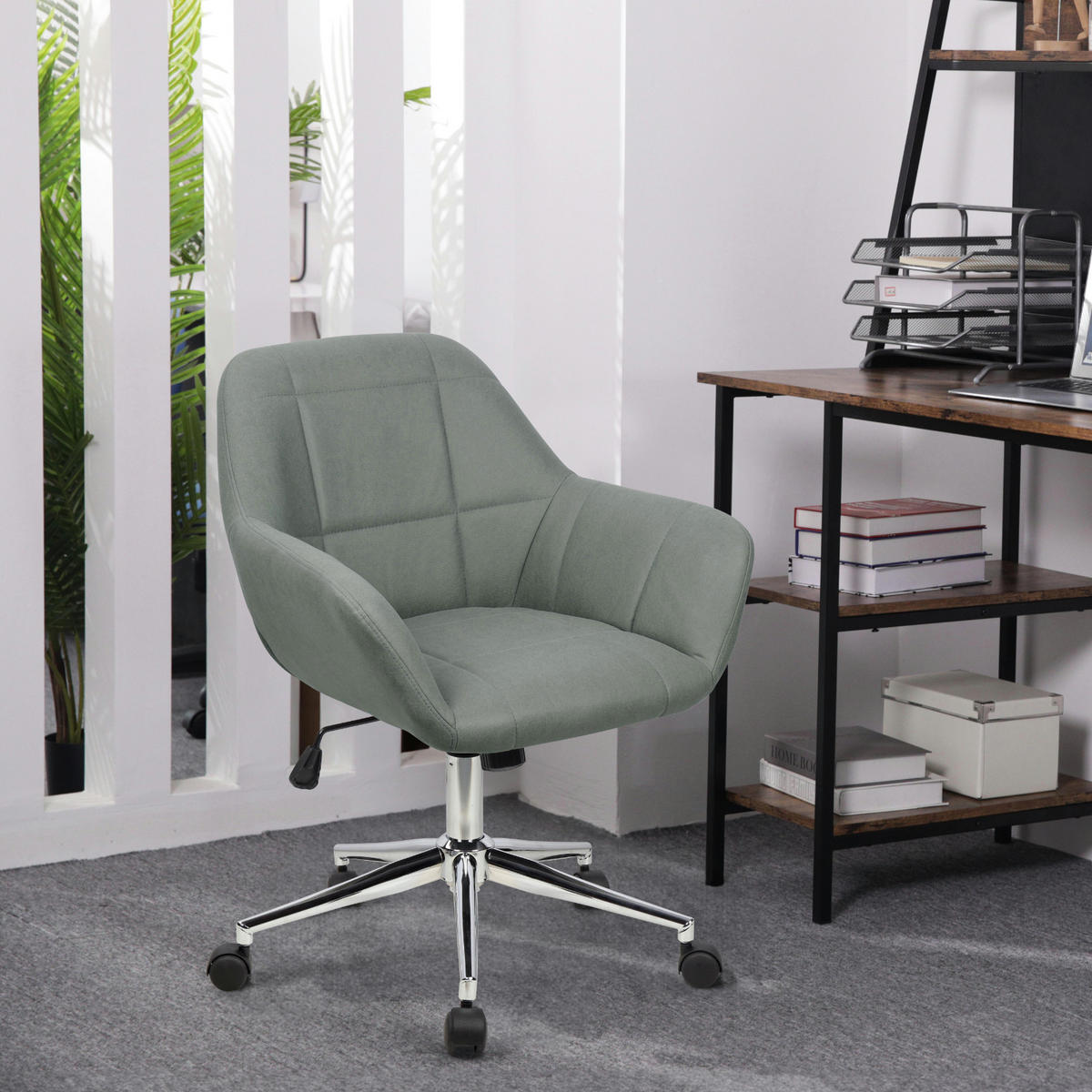 SCHREIBTISCHSTUHL LILY aus Kunstleder - Grau, Textil (62/81/60cm) - SVITA