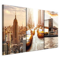 LEINWANDBILD Stadt 90x60 cm - Multicolor, Holz (90/60cm) - LUMASOUL