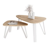 SATZTISCH NOA Stahlgestell, Freiform, Weiß / Artisan-Eiche - Eiche Artisan/Weiß, Holzwerkstoff/Metall (94/60/42cm) - Idohome