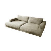 BIG SOFA MADELINE Cremeweiß Webstoff - Creme/Schwarz, Kunststoff/Textil (290/85/170cm) - KAWOLA