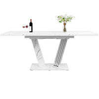 ESSTISCH Ausziehbar 120-160x80Cm Marmor Schmetterling - Weiß, Metall (80/120/76cm) - FLIEKS