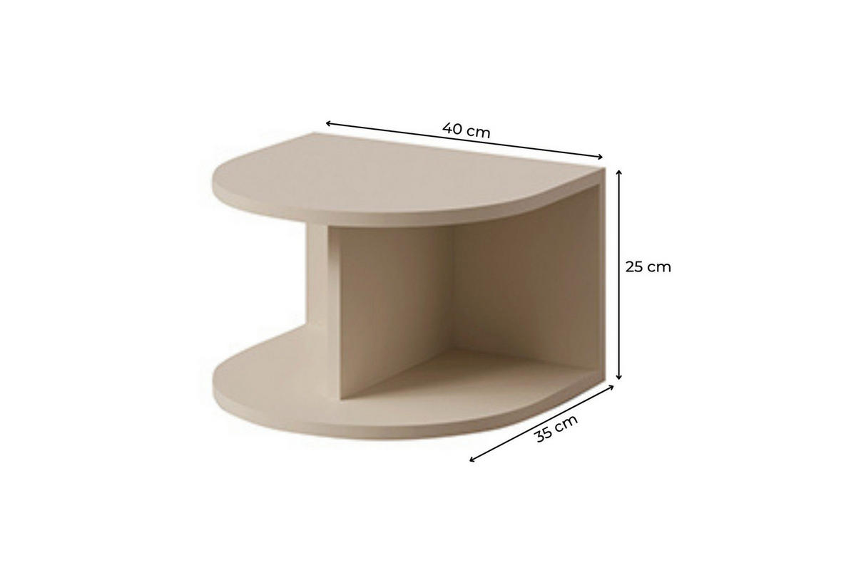 NACHTTISCH LEXO 14 40/25/35 cm in Macadamia - Beige, Holzwerkstoff (40/25/35cm) - Deine Möbel 24