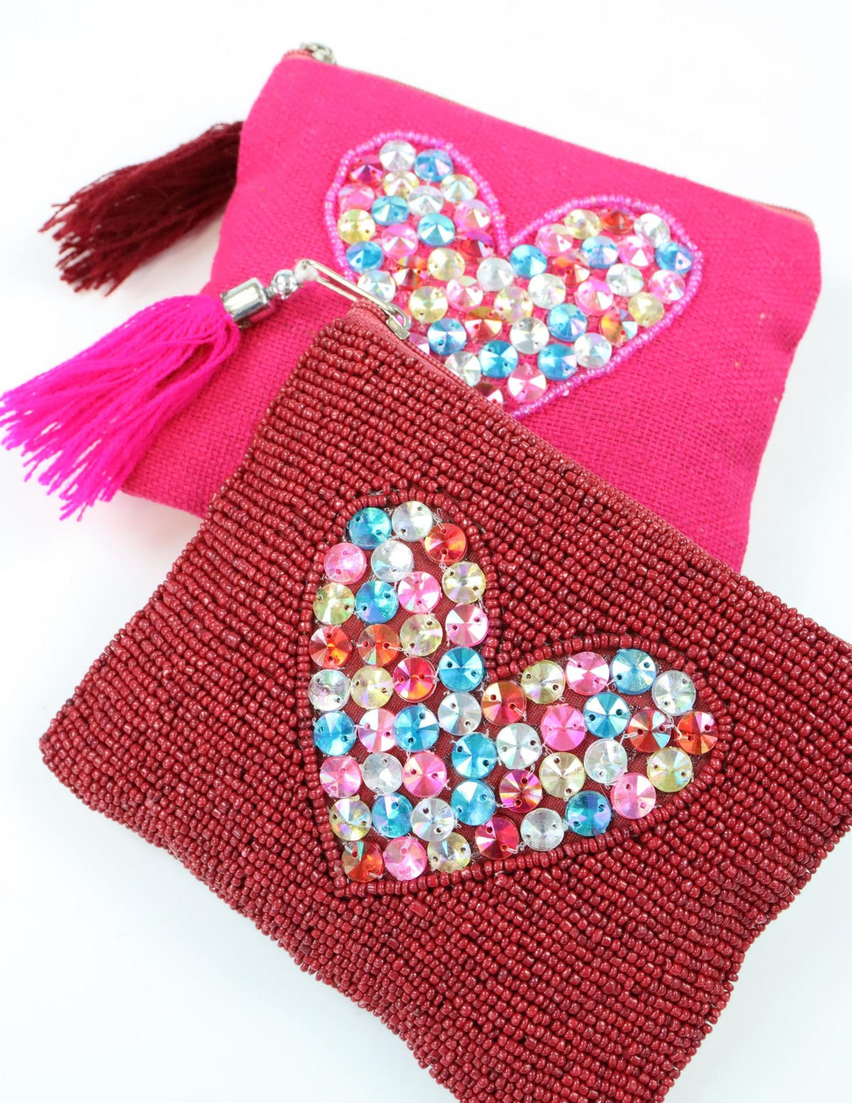 TÄSCHEN Hearts 4er-Set 12,5x18cm - Multicolor, Textil (18/12.5/1cm) - FURNARO