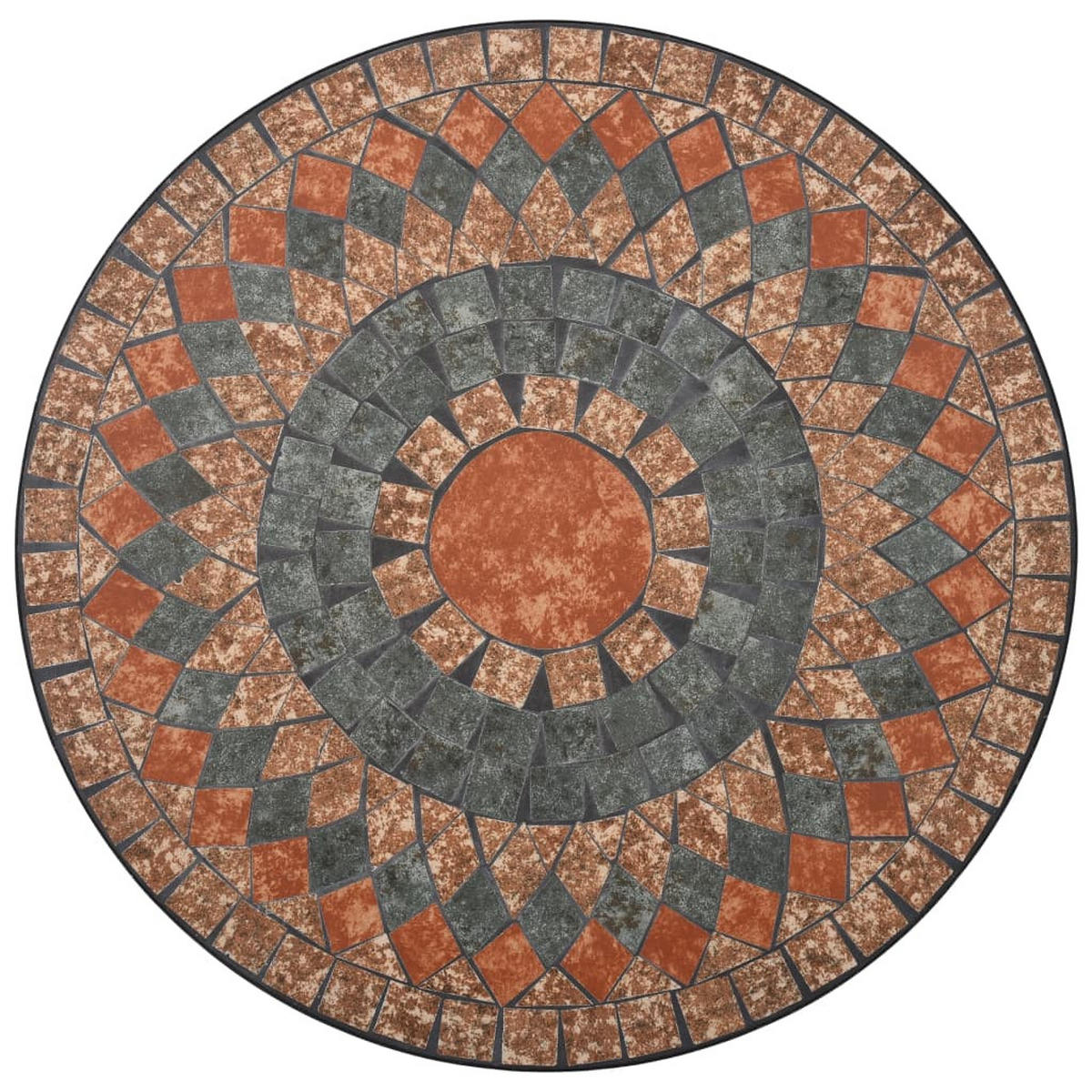 MOSAIK-BISTROTISCH Orange/Grau 60 Cm Keramik - Orange, Keramik (60/60/70cm) - vidaXL