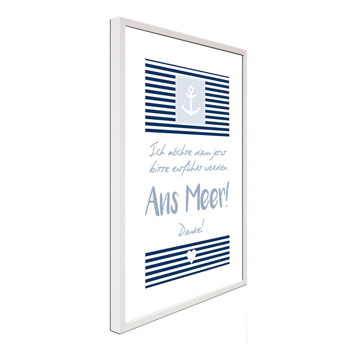 ARTISSIMO Spruch-Bild gerahmt 51x71cm Poster Kunstdruck Wandbild Bild mit Spruch - Blau, Holz (51/71cm) - artissimo