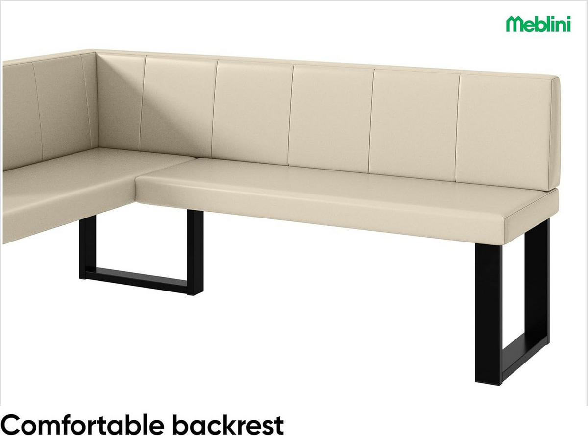 ECKBANK PETER_U - Creme, Leder (128/168cm) - Meblini