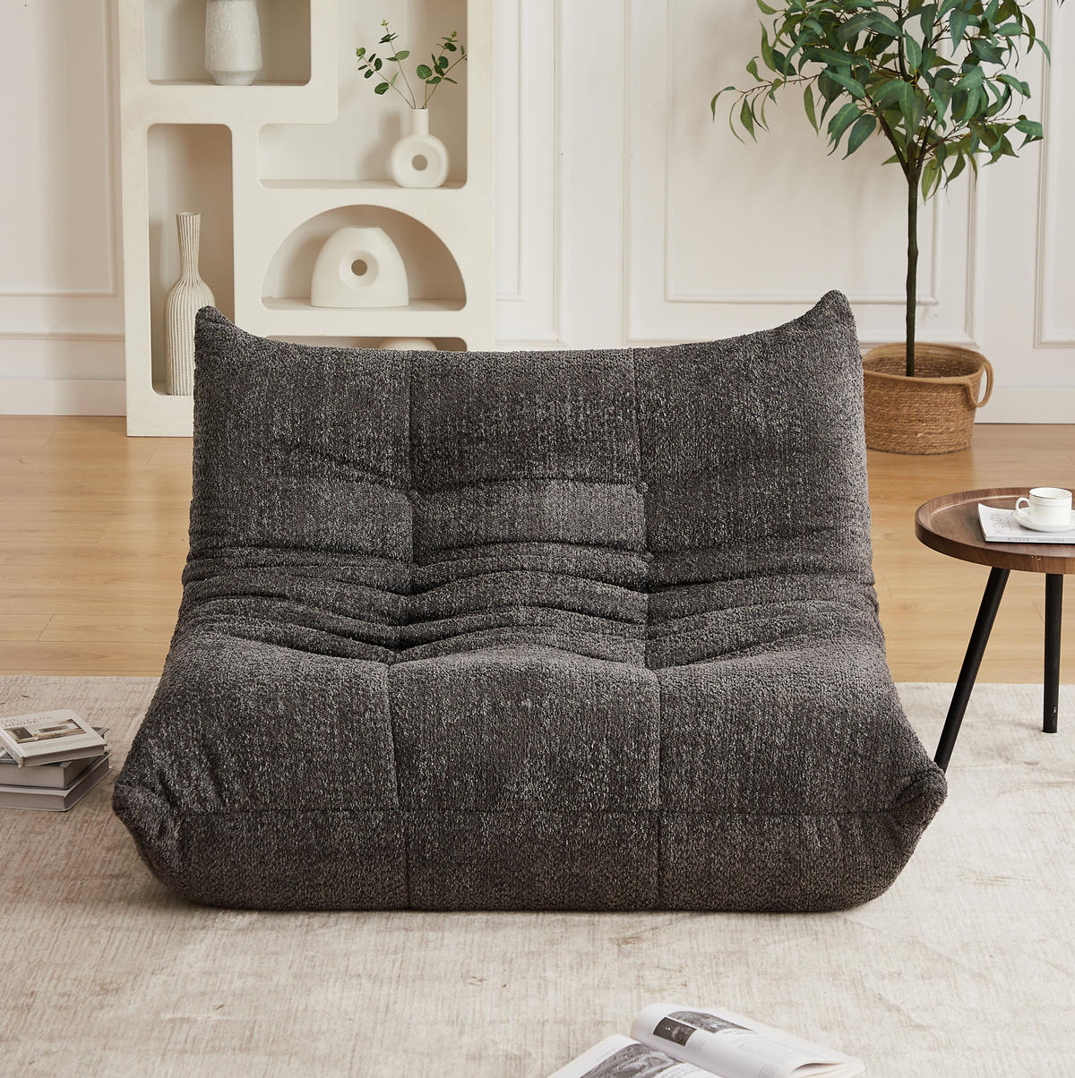 SOFA aus Chenille Grau ohne Montage - Grau, Kunststoff (99/83/127cm) - Beauniv