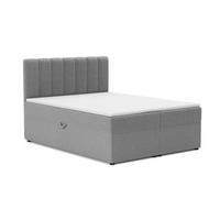 BOXBETT VINCENT 120/200 in Boucle Grau H3 - Grau, Holz/Holzwerkstoff (120/200cm) - Deine Möbel 24