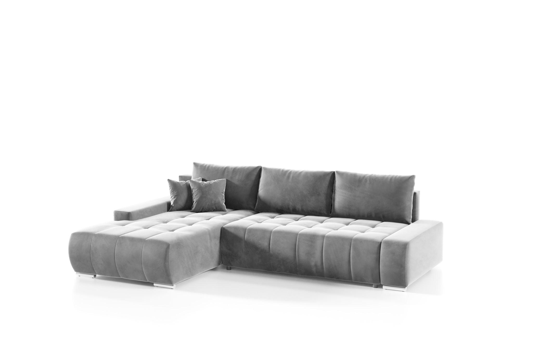 Fun Möbel Ecksofa Hellgrau 265x185 cm