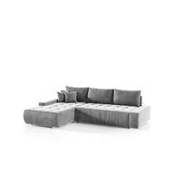 ECKSOFA Vogar In Monolith - Hellgrau, Holzwerkstoff/Textil (265/185cm) - Fun Möbel