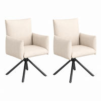 SESSEL 2er-Set 360° drehbar Samt Beige - Beige, Metall (60/88/60cm) - Meubliv