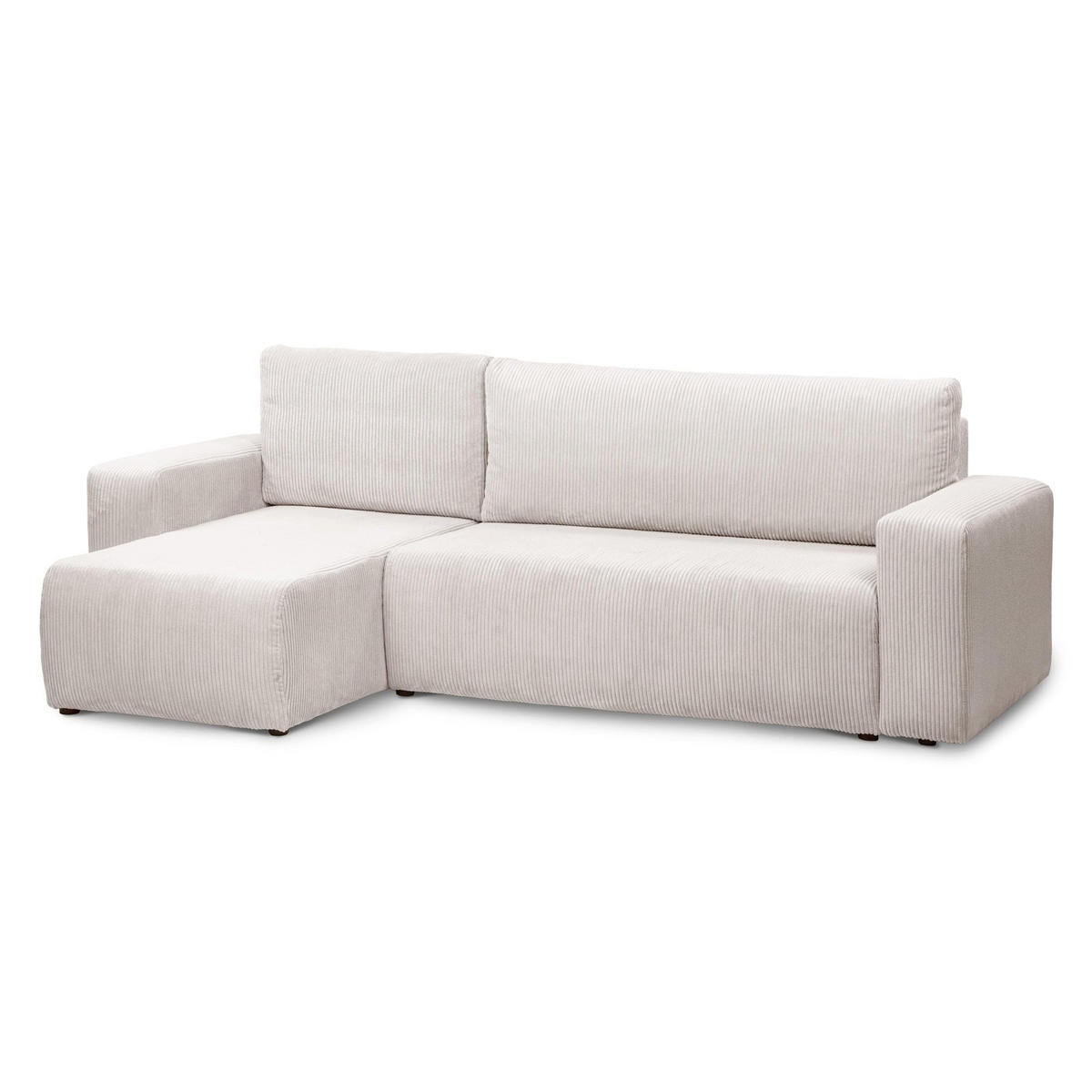 ECKSOFA Kingi Weiß - Weiß, Textil (244/83/142cm) - Pillovely