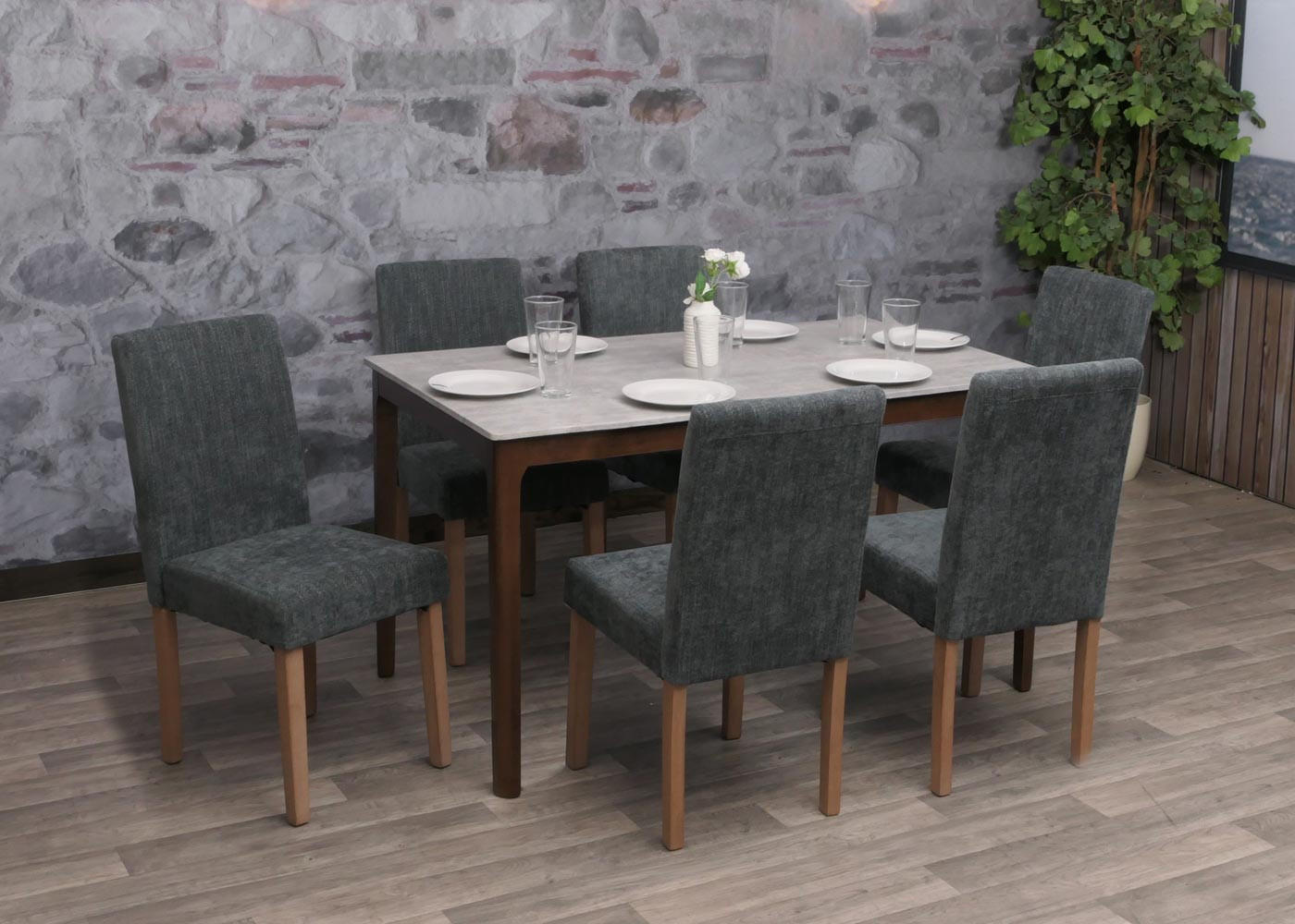 ESSZIMMERSTUHL Grau 6er-Set - Grau, Textil (42/90/50cm) - MCW